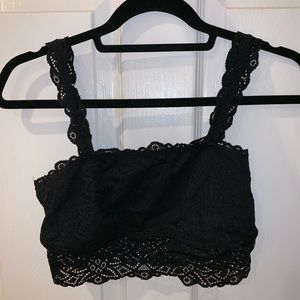 NEW Aerie black lace longline bralette.
